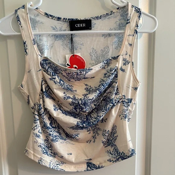 Cider Blue & Cream Women's Top. Size Small. - Picture 3 of 5